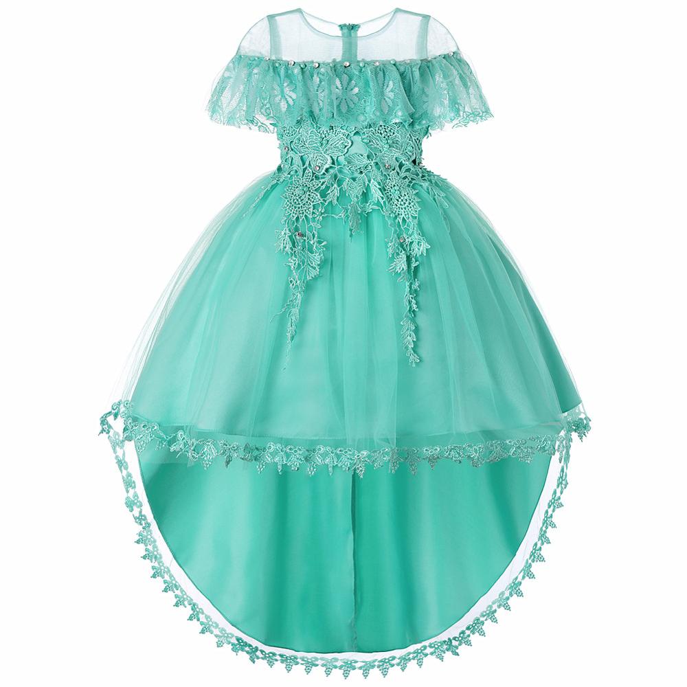 Hot Sale High Quality New Model Sleeveless Embroidered Flower Western children wedding dress girl