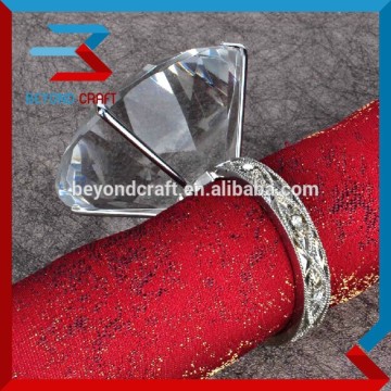 clear crystal napkin ring holder