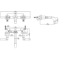 Bath 3 Hole Wall Mounted Basin Mixer