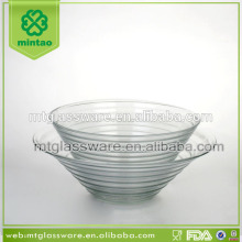 Machine made large glass serving bowl sets