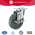 Medium Duty Plate Swivel Gray TPR Caster Wheel with Brake