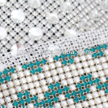 pearl and rhinestone mesh trimming