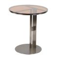 Wohnzimmer transparent brauner Glas Top Couchtisch