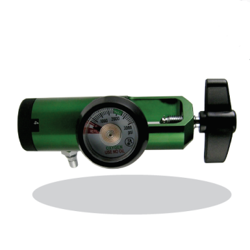 Click Style Medical Oxygen Regulator with Flowmeter - Brass and Aluminum