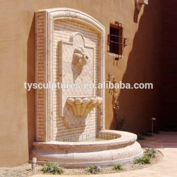 Outside decoration stone wall waterfall limestone hanging water fountain