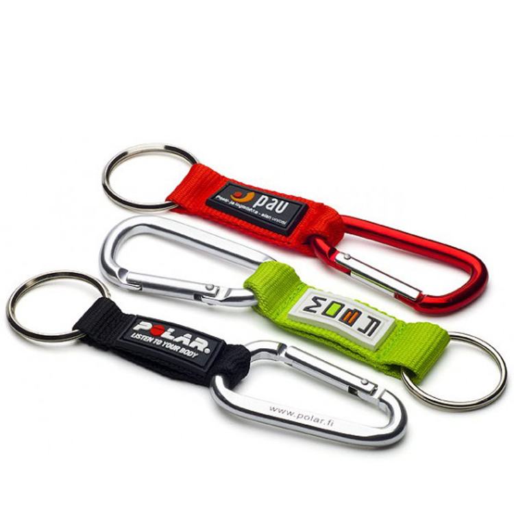 High quality wholesale aluminum all shape webbing carabiner with strap