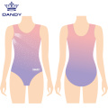 Leotard gimnastik tanpa lengan gadis spandex