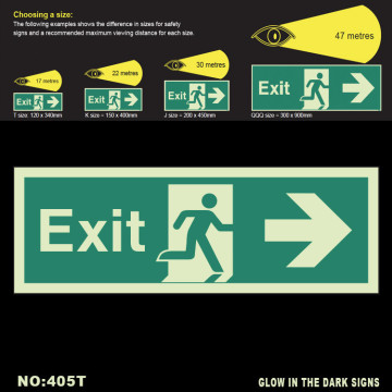 Photoluminescent Emergency Exits Evacuation Routes direction signs