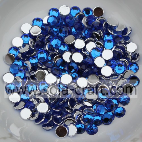 Vente en gros 2/3/4/5/6 mm perles de diamant demi-rond en acrylique