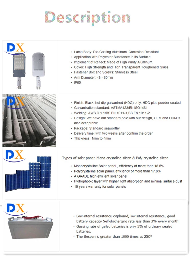 Prices of 8m 30W Solar LED Street Lights