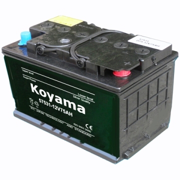 Dry Charge Auto Battery DIN Standard -DIN75-57531-12V75ah