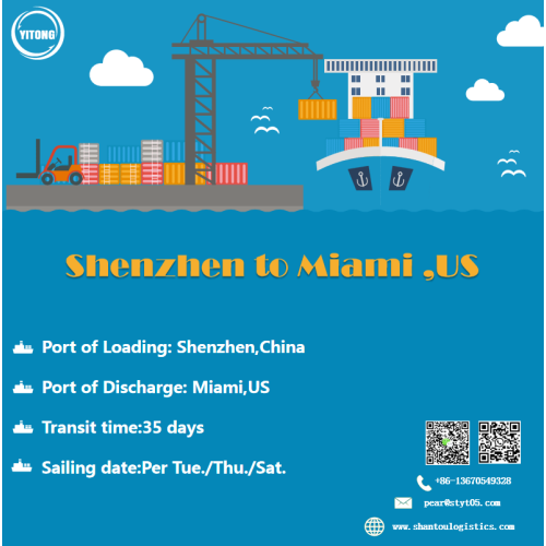 Internationale logistiek van Shantou naar Miami US