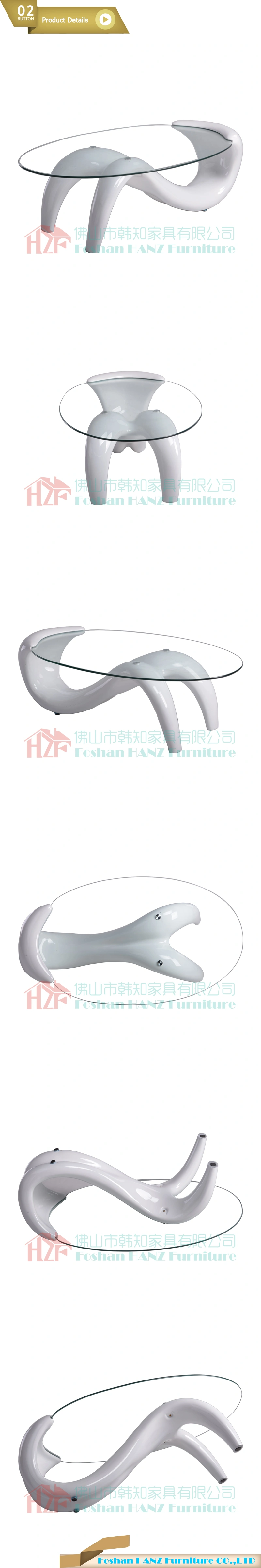 High Quality Cheapest Plastic Fashion Templed Glass Tea Coffee Table (Hz-T29W)