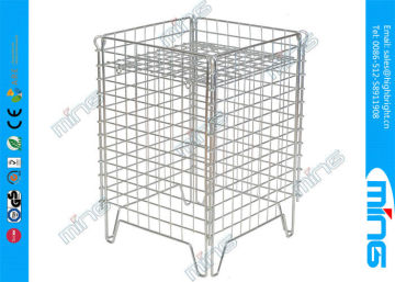 Collapsible Wire Adjustable Shop Dump Bins In Square For Promotion