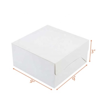 Foldable White Cake Box - Bakery Box 9'' x 3'' Paper Box