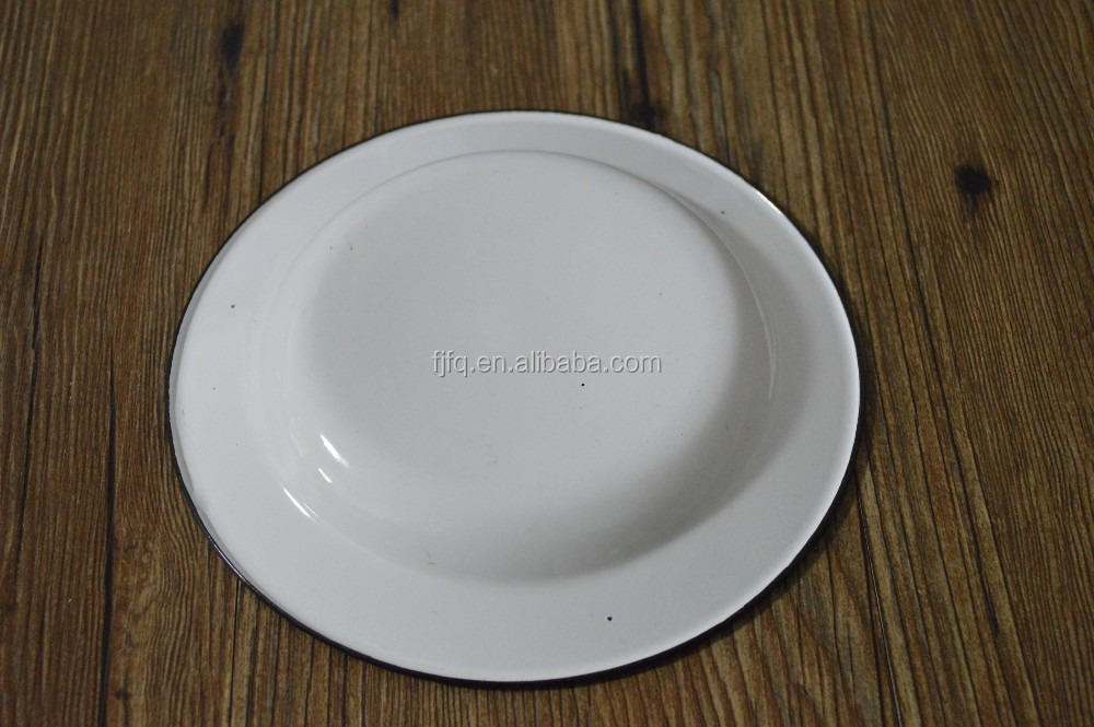 18cm Retro Steel Enamel Tableware Dish Plate Food Plate