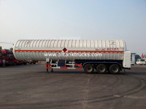 Double Layered 56000l Fuwa Alxe Cryogenic Lng Tank Semi-trailer