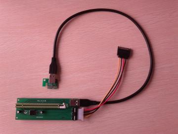 PCI-E 1x to 16x enhanced extender riser card cable