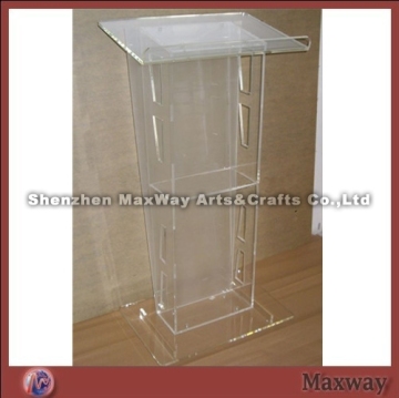 Clear Floor Acrylic Lectern Platform