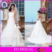 CE737 Latest Design Sexy Backless Layers Train Mature Bride Wedding Dresses