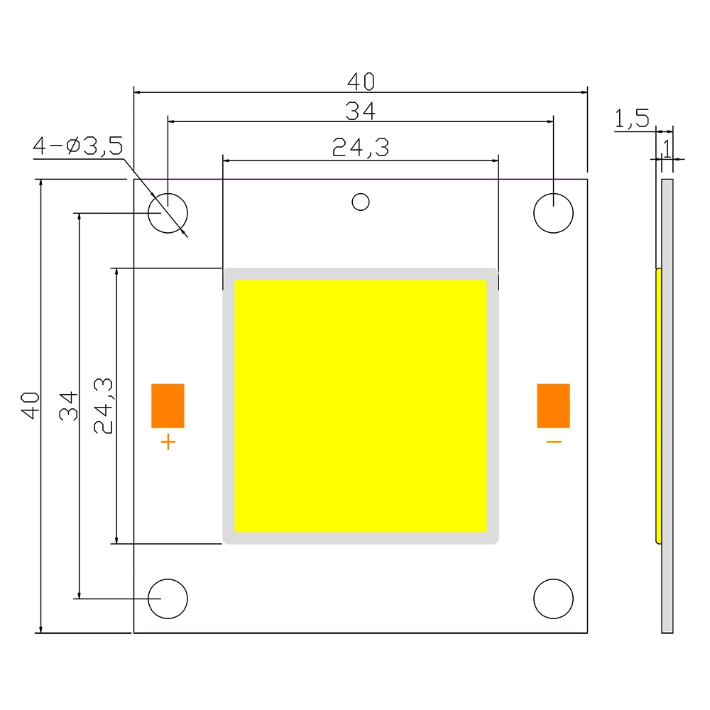 COB LED Mlt-Cl-B4040g01-10s06p030dxx