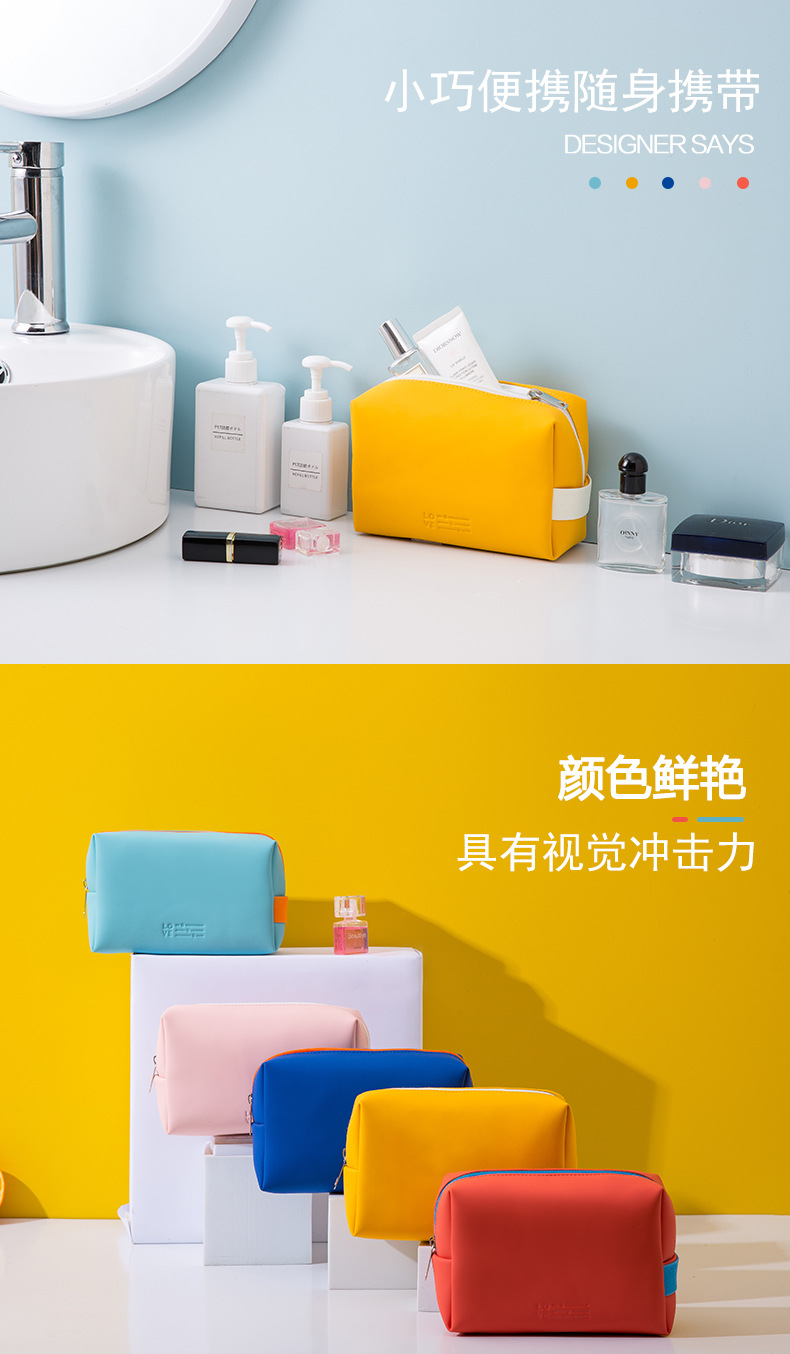 2022 Travel PU leather Toiletry Makeup Beauty Bag Custom printed Zipper Vinyl Waterproof Beach Zipper Cosmetic Bag or Pouches