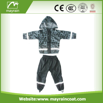 PU Children Grey Rainsuits