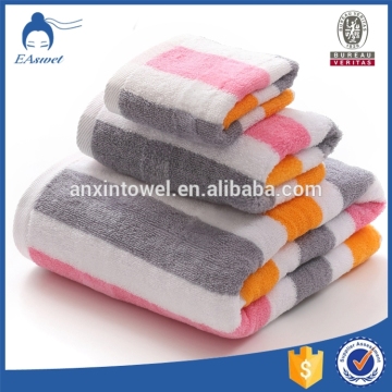 wholesale bulk custom striped beach towels/hotel pool towels