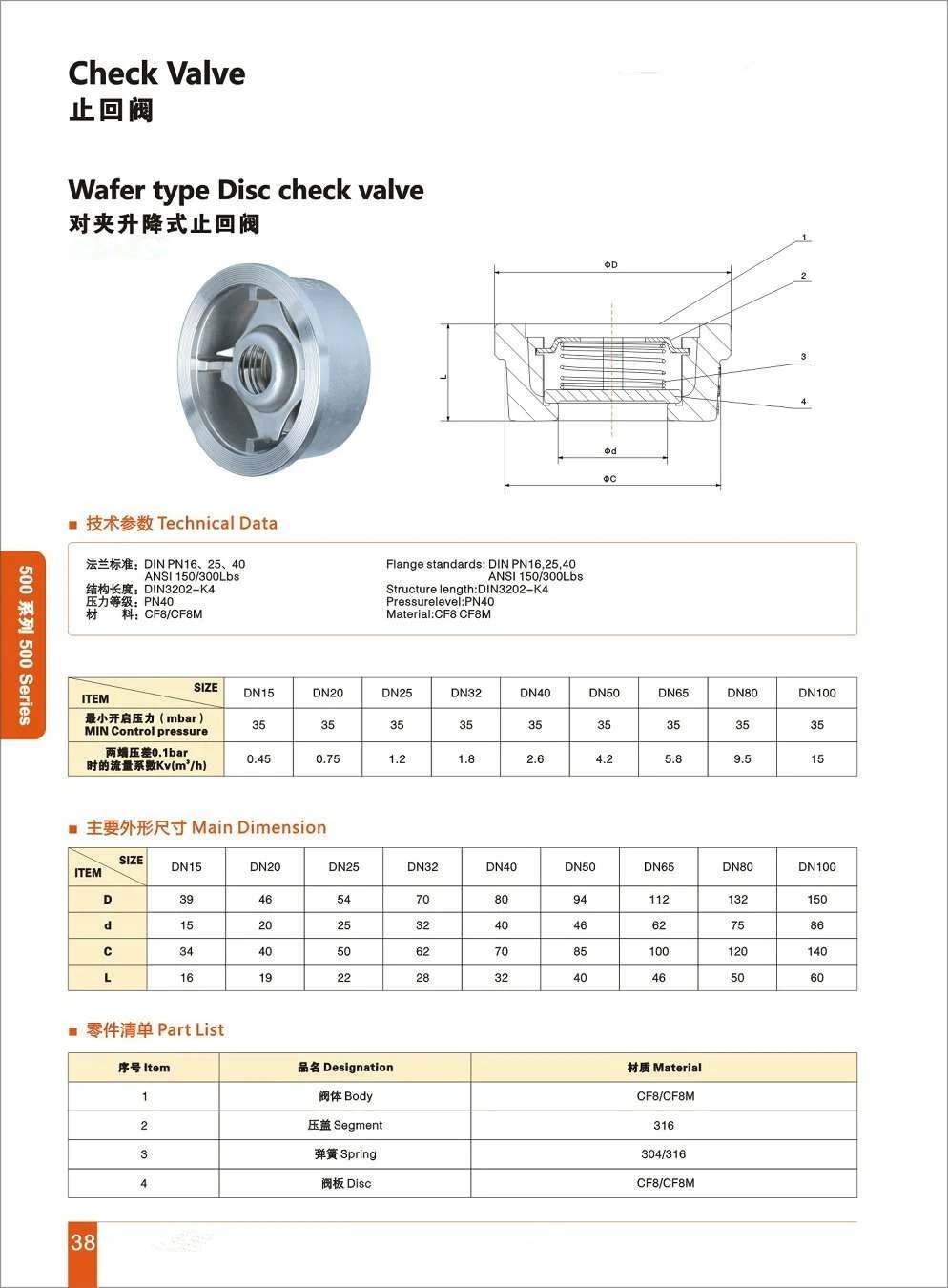 Wafer Type Disc Check Valve