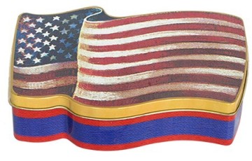 America flag shaped can