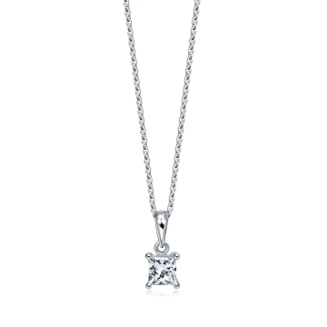 Elegant Lab Diamond Silver Necklace