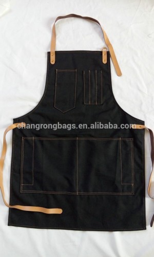 High quality black canvas leather apron, canvas aprons wholesale