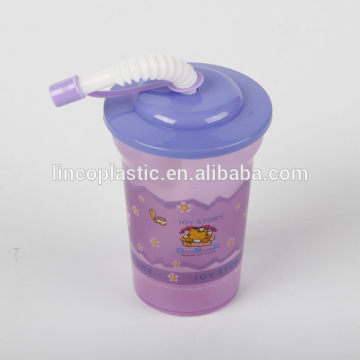 350ML plastic drinking cups with straws