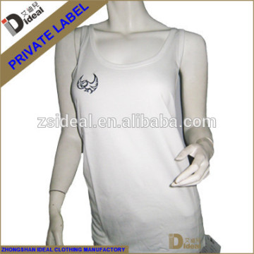 Fashion cotton spandex white ladies singlet