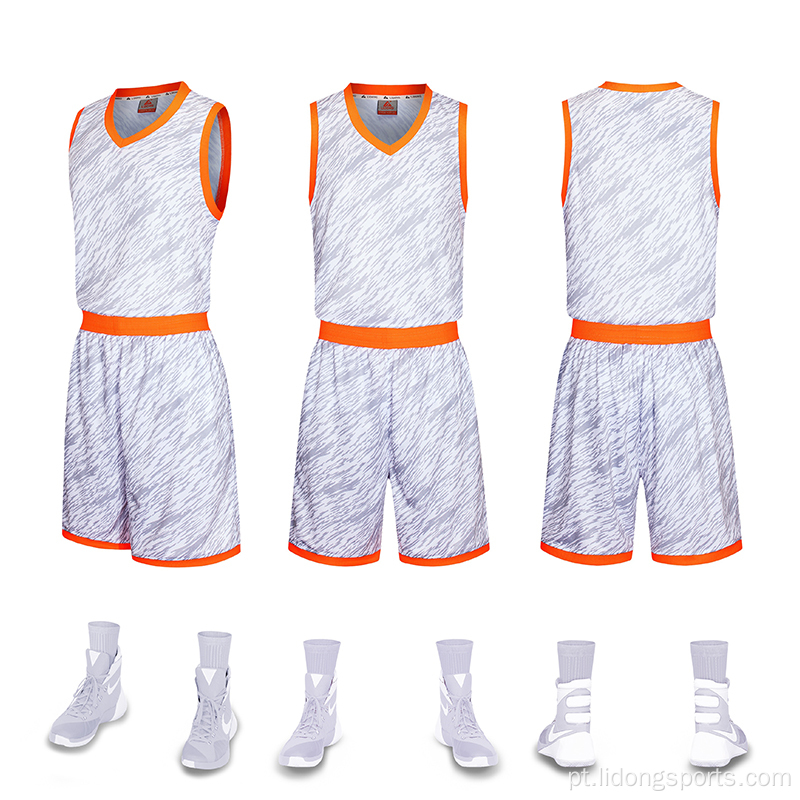 Novo design de uniforme de camisa de basquete de sublimação