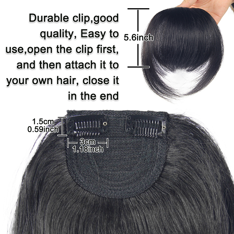 human fringe hair clips for girls, cheap price hair extension clip in hair, straight human hair bangs