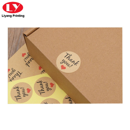 Custom Logo Printed Kraft Paper Brown Sticker