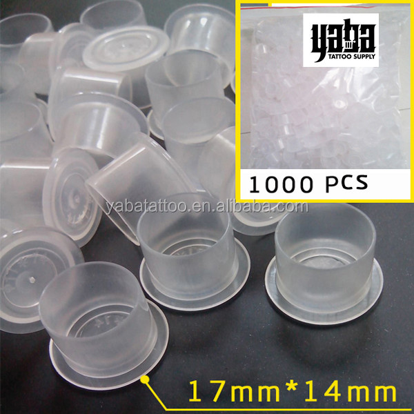 1000pc/bottle S/M/L/XL Plastic Disposable Tattoo TOP HAT Ink Cups Clear Holder Container Cap