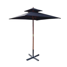 Double Wooden Layer Garden Patio Table Parasol Umbrella