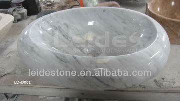 Carrara white oval wash basin oval vessel sink