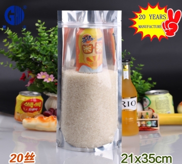 hot sale moistureproof rice bag ziplock stand up food