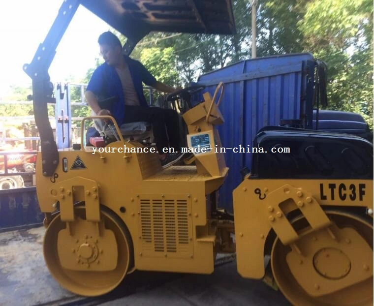 India Hot Sale Paving Machinery Ltc3f 3 Tons Double Drums Mechanical Drive Hydraulic Vibration Mini Road Roller