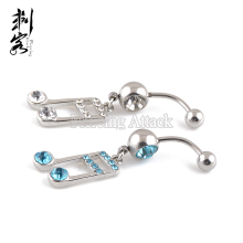 Stainless Steel Music Hanging Belly Button Rings
