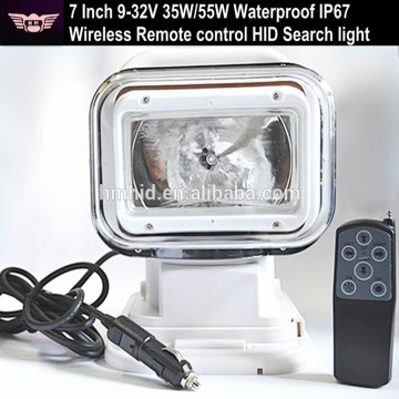 Factory price 7'' 9-32V 35W/55W Wireless remote control Vehicle search light,marine search light,rotating search light