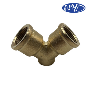 Brass Y-type three-way pipe fitting