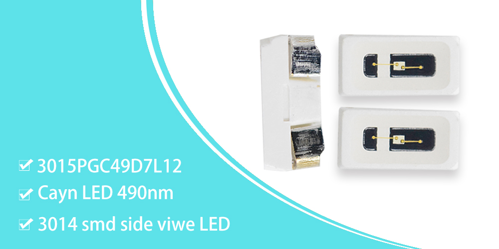 3015PGC49D7L12 Super Bright 490nm Led 3014 Side Emitting LED