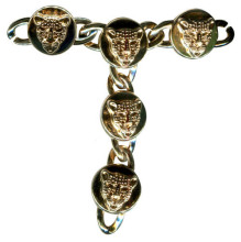 Unique Metal Sandal Trim with Leopard Pattern Design