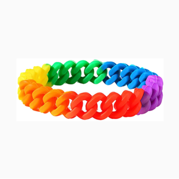 Rainbow Stripe Pride Bracelet Handmade Braided Band