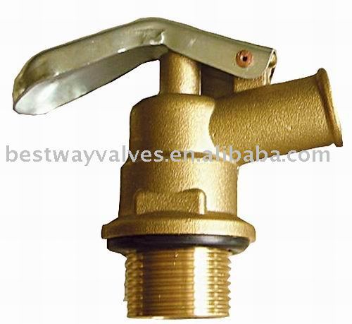 Brass barrel tap with steel handle