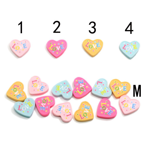 Romantic Resin Heart Cake Letter Love Flatback Cabochon Artificial Food Craft Bead Scrapbook Diy Accessory Girls Hairclip Parts